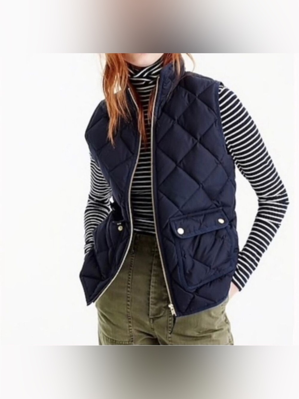 J Crew Quilted Navy Puffer Vest